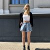 FRAY DENIM SHORTS